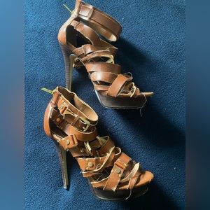 Sexy strappy spike heel sandal